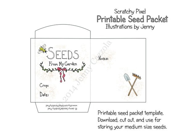 Items similar to Printable Seed Packet; Medium size ~ PDF Instant ...