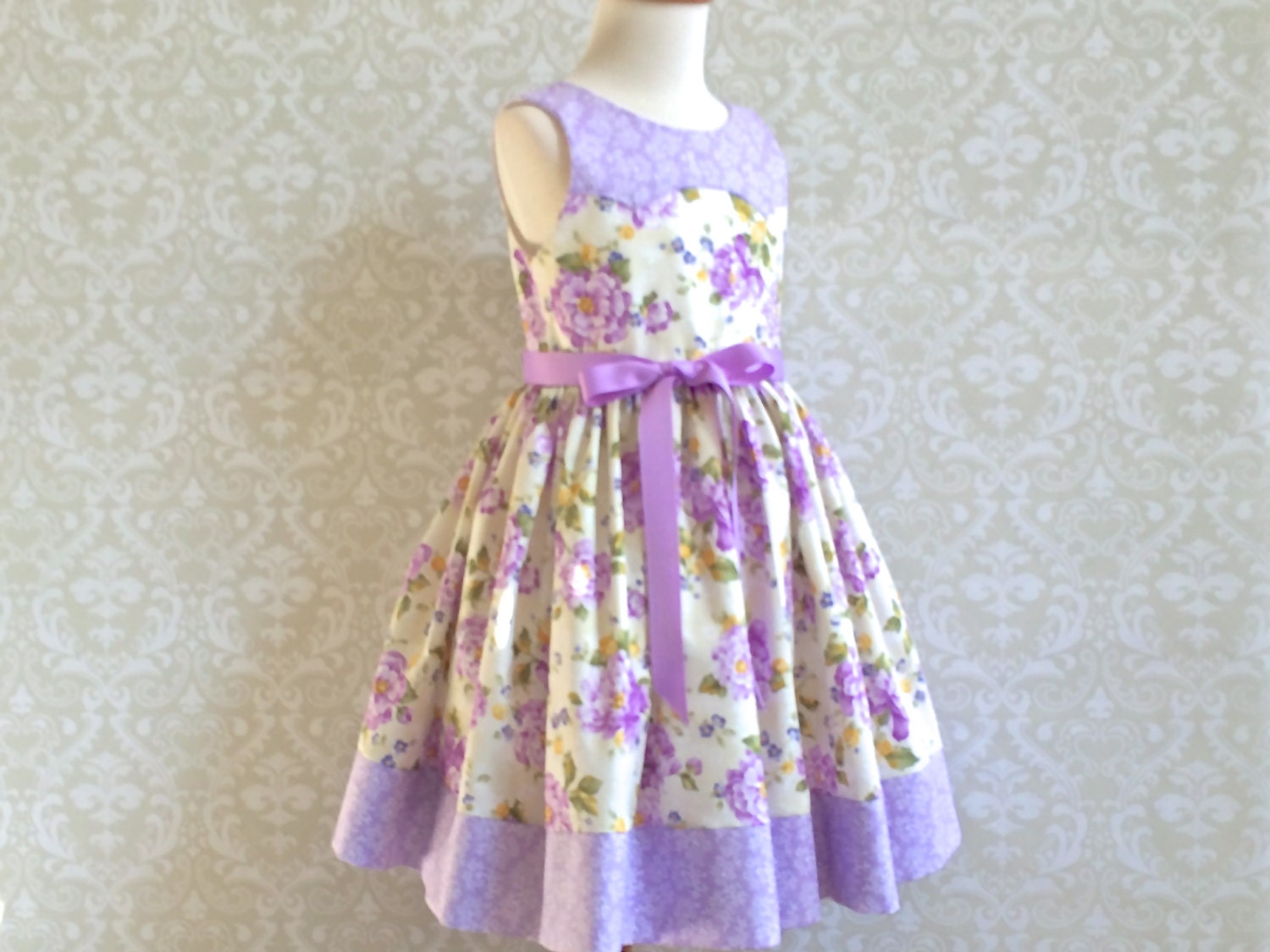 Girls Easter Dress Toddlers Easter Dress Lilac and Cream