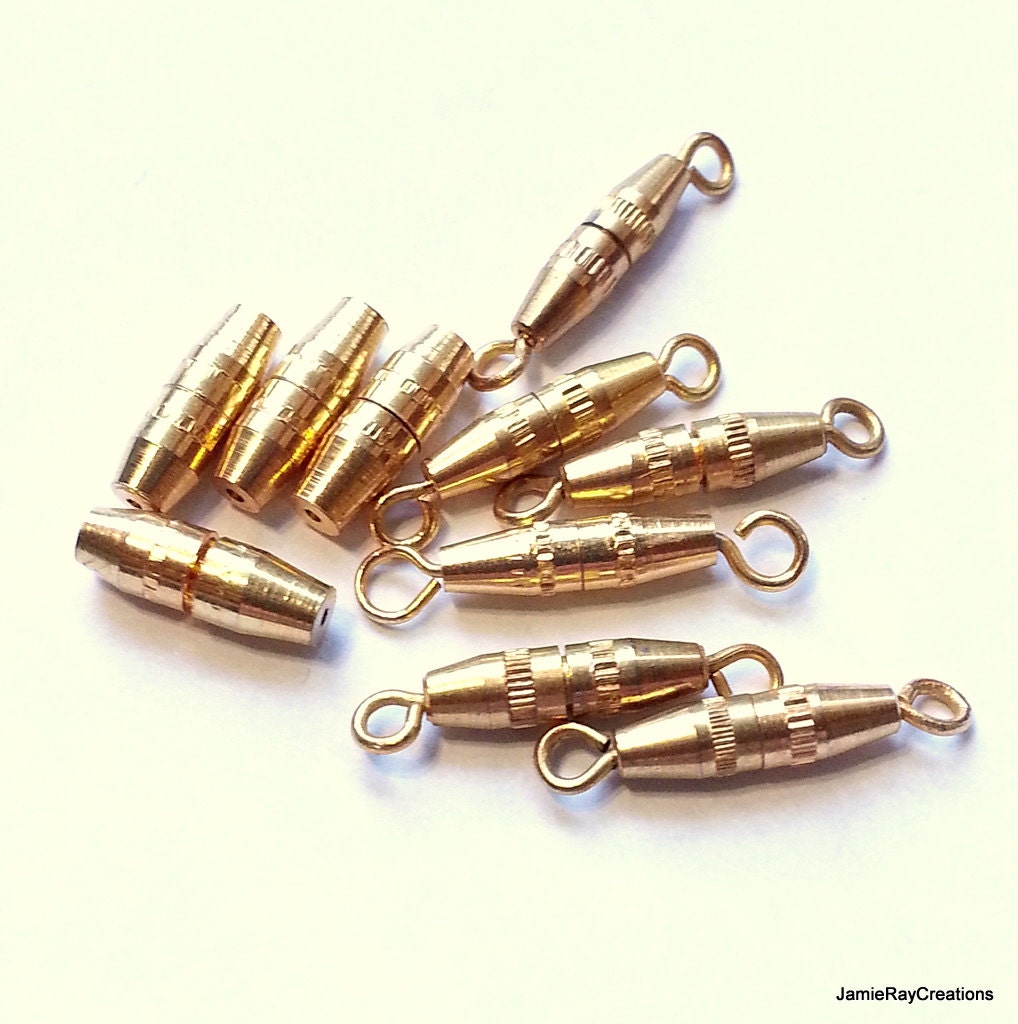 Vintage Barrel Clasps in Gold Tone Gold Screw by JamieRayCreations