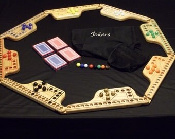 Jokers and Marbles 8 Player game in Pine