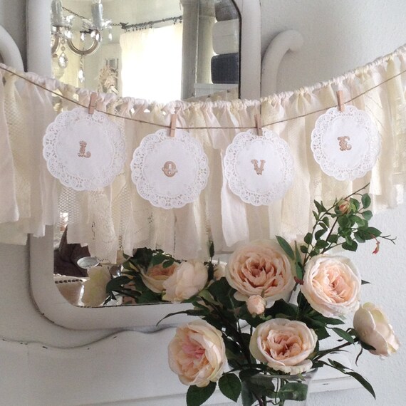 Paper Doily Wedding Garland Rustic Wedding by DenaDanielleDesigns