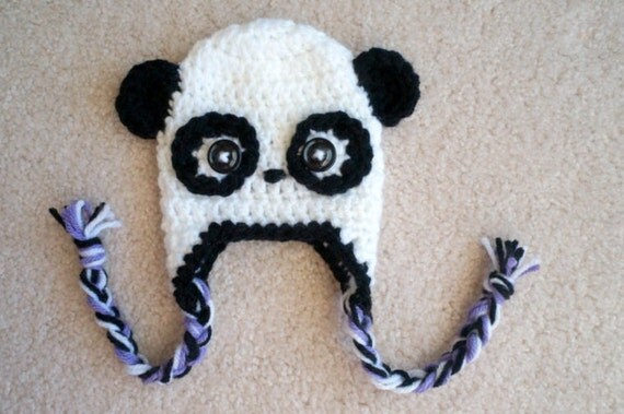 Baby Panda Hat Crochet Pattern from All4Pears on Etsy Studio