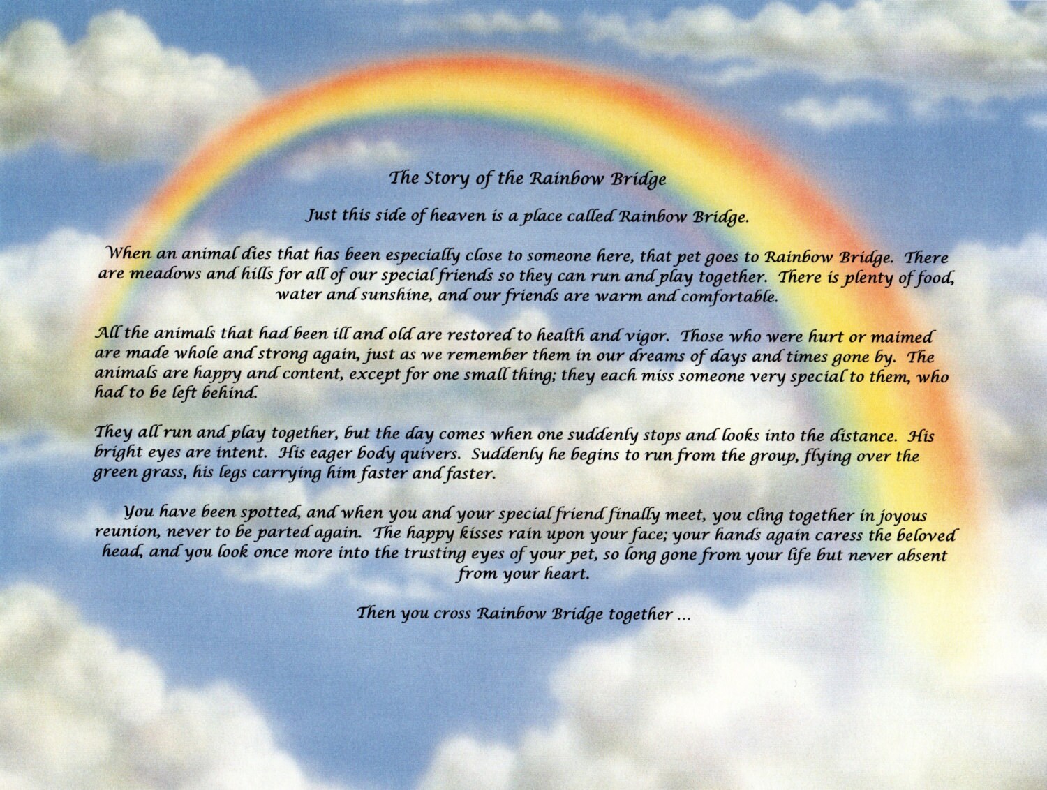 Rainbow Bridge Pet Memorial Male Personalized by PendantsPlusbyK