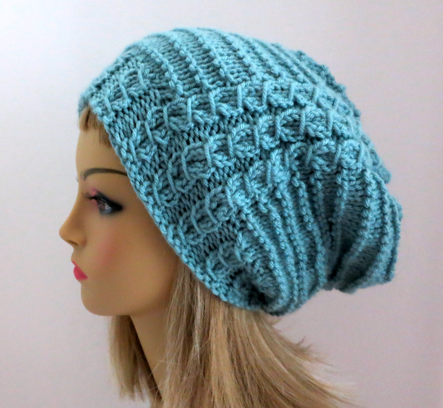 PDF 124 Knitting Pattern for Slouch Hat Beanie Tam Slouchy