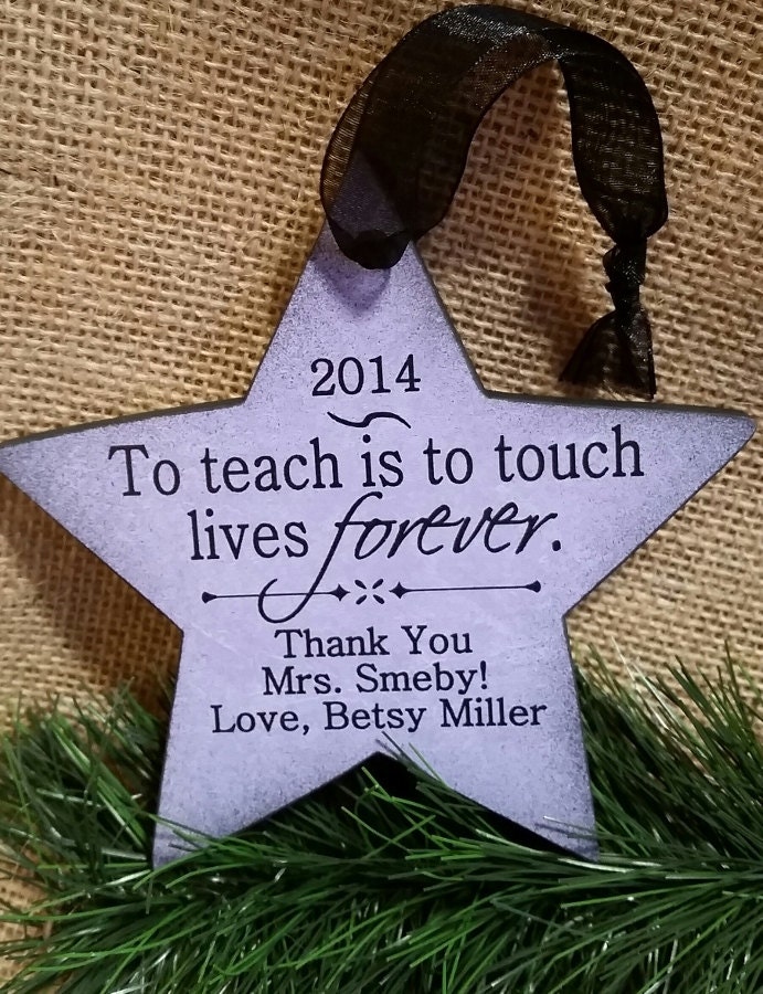 Teacher Ornament - Personalized TEACHER Christmas Ornament STAR - school aide helper assistant - gift from student -