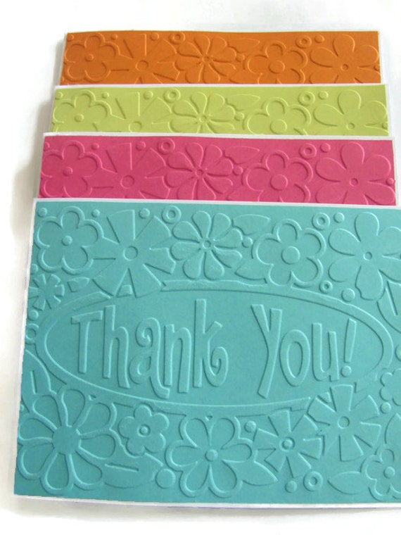 Embossed Card Set Embossed Thank You Cards by SassyScrapsCrafts