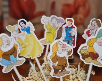 Snow White Cupcake Toppers Set of 12