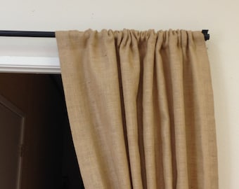 40 96 long Yellow Burlap Curtains Custom