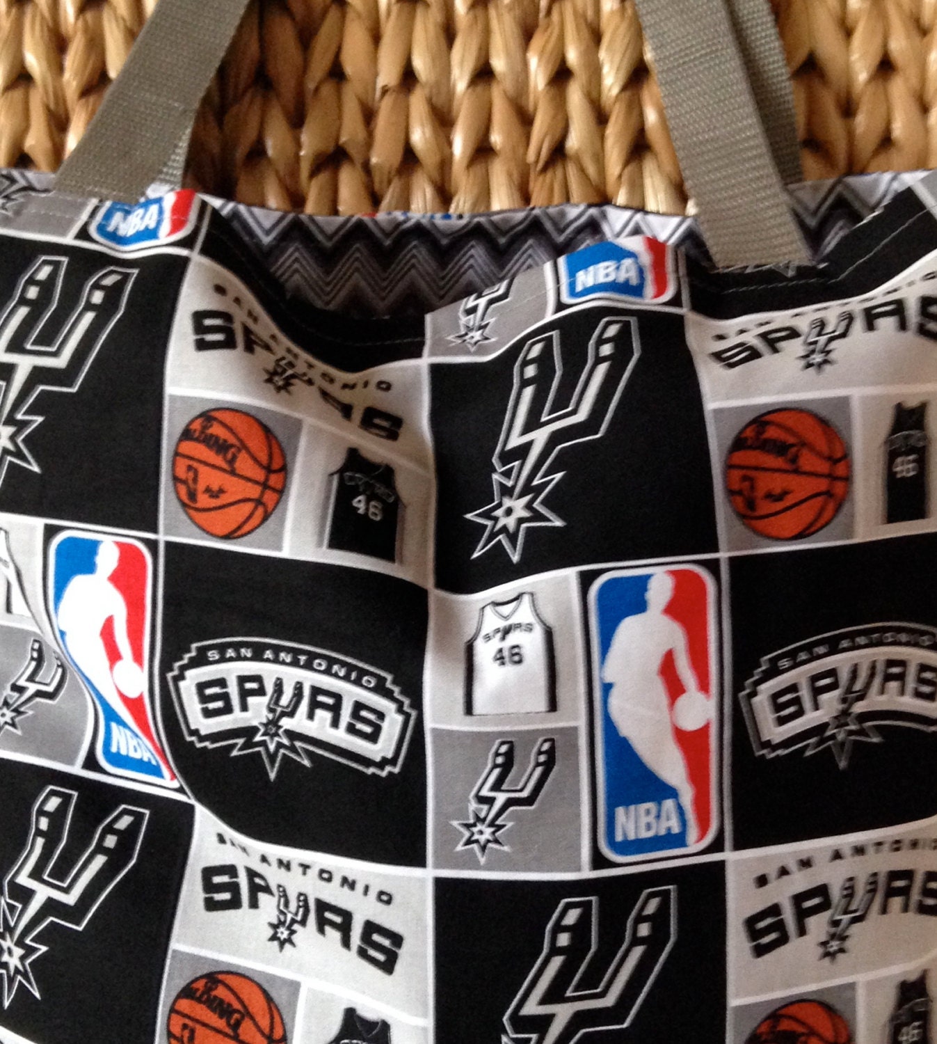 San Antonio Spurs Tote Bag Custom Purse Basketball Shopping