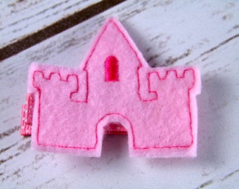 Princess hair clip, castle hair clip, castle hair accessory, princess feltie hair clip, UK seller