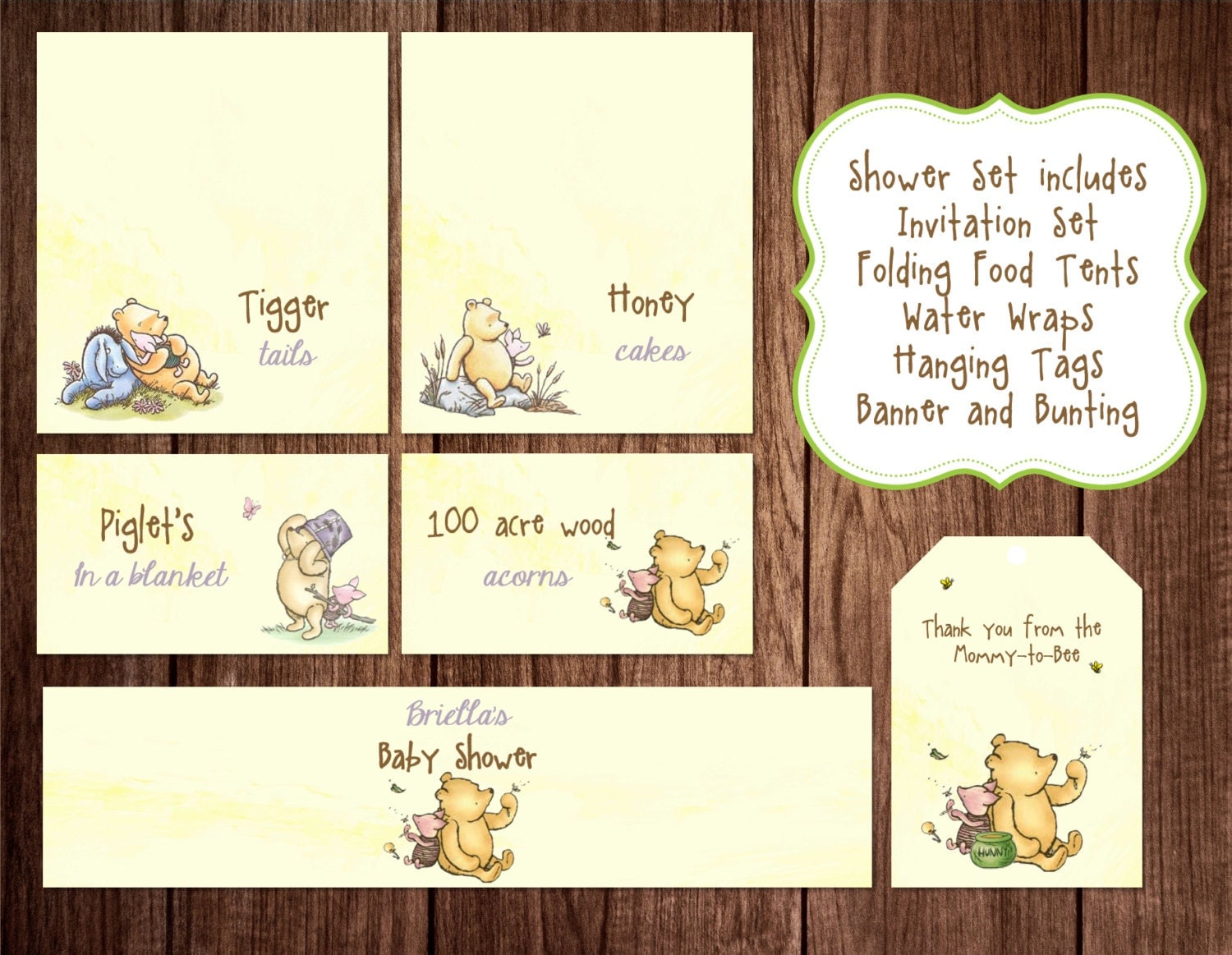 Printable Winnie the Pooh Baby Shower story by PoppinPaperParties