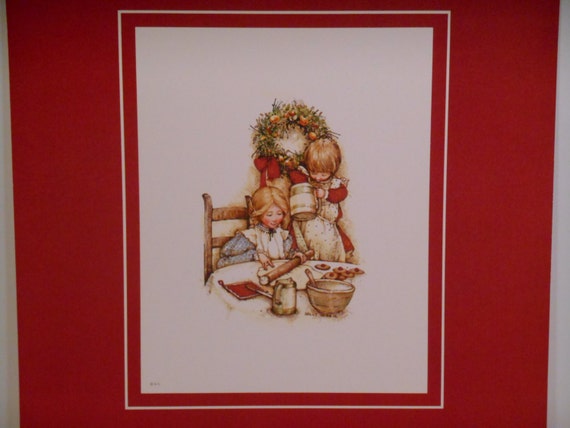 Holly Hobbie Vintage 1970s Print For Framing Baking Christmas