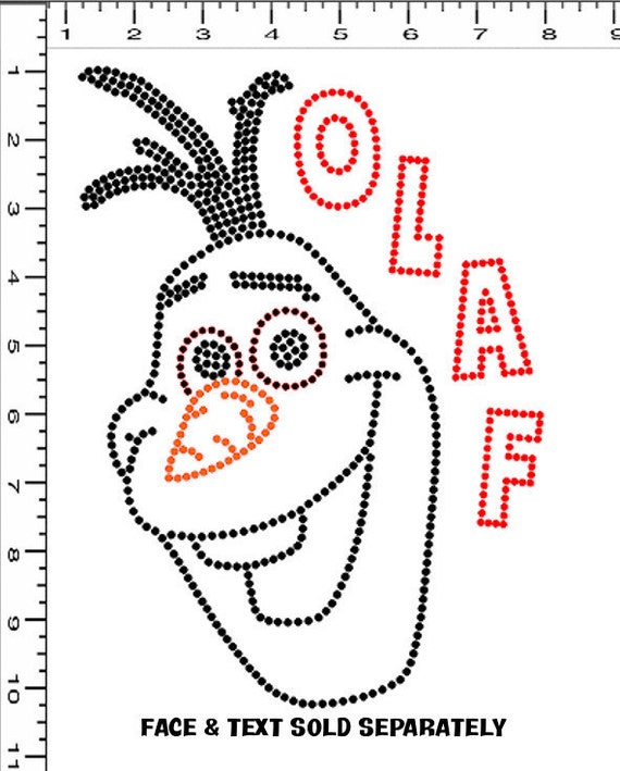 olaf frozen snowman face pre cut sticky flock by blingblondie