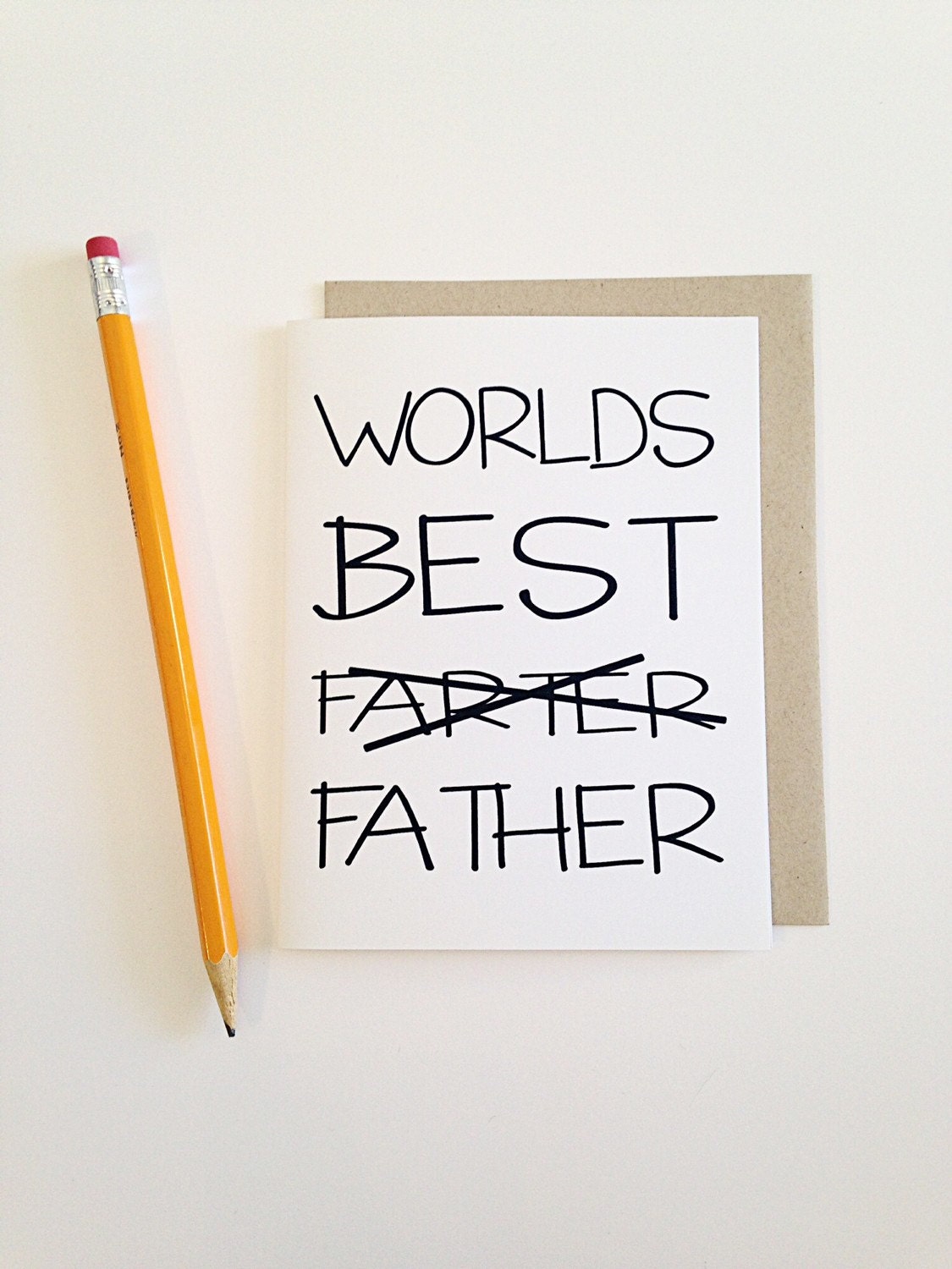 Funny Father's Day Card Worlds best by ChoBeArtandDesign on Etsy
