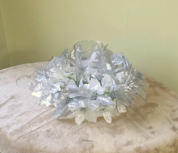 winter floral centerpiecewinter poinsettia candle ring winter floral centerpiecewinter poinsettia candle ring
