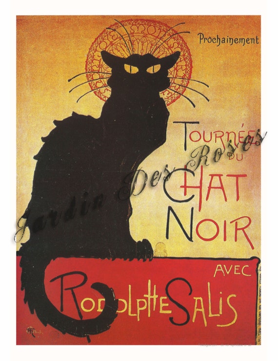 Art nouveau Le Chat Noir Author: by JardinDRoses on Etsy