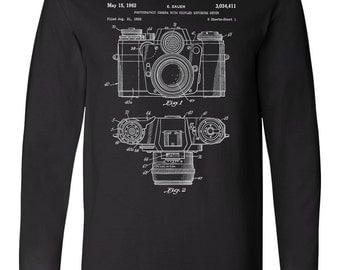 Camera Patent Long Sleeve T Shirt, Camera TShirt, Photographer Gift, Photographer Shirt, PP0006