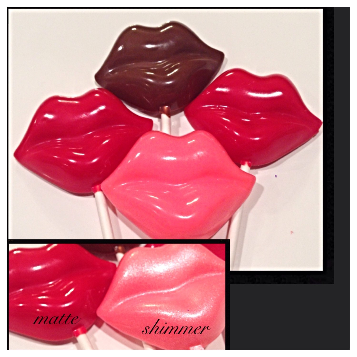 Lip Lollipops Valentines day kissy lips chocolate Lollipops