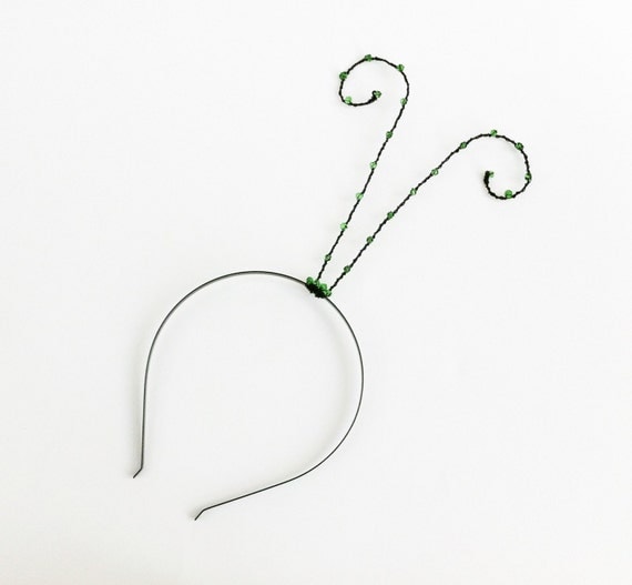 Green Alien Antenna Beaded Spiral Butterfly Antennae Fairy