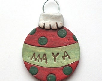 Personalized Ball ornament for BOY or GIRL Christmas Ornament Christmas folk art ornament