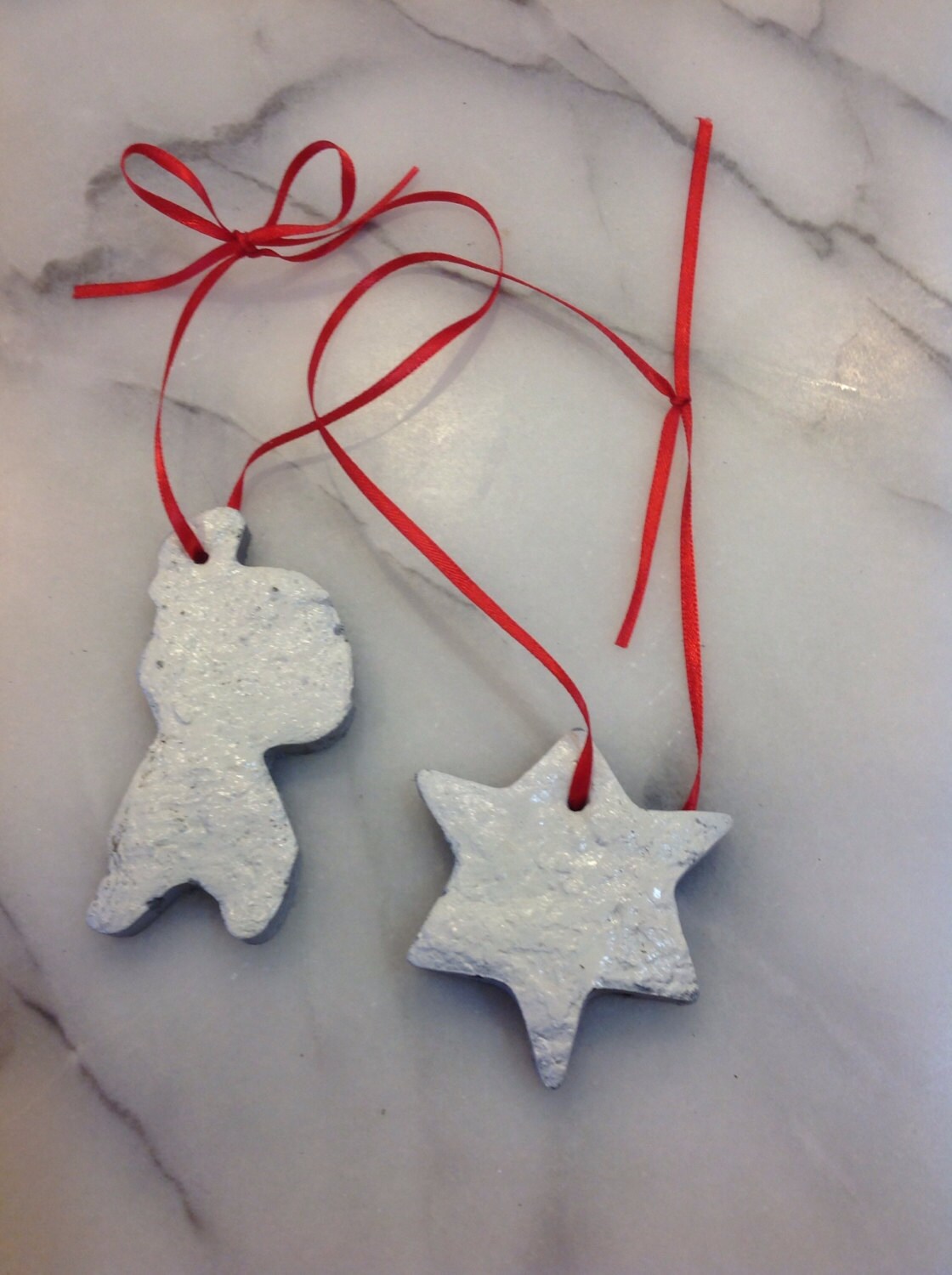 Cement Christmas Ornaments by OrangeDreamsDecor on Etsy