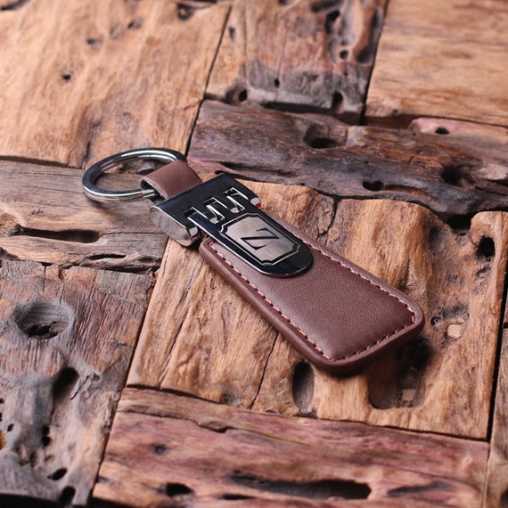 Personalized Leather Key Chain Monogrammed Groomsmen