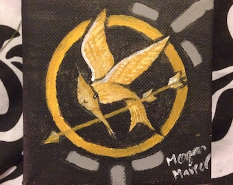 The Hunger Games- Mockingjay Pin Painting