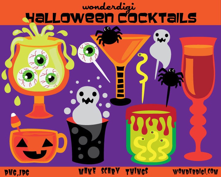 Halloween Clipart - Halloween Cocktails Clipart - Halloween Drinks ...