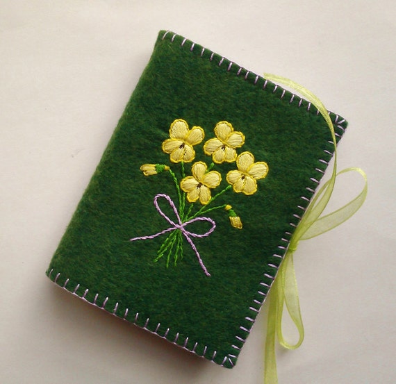 Wool Felt Needle Book Embroidered Needle Case Embroidered
