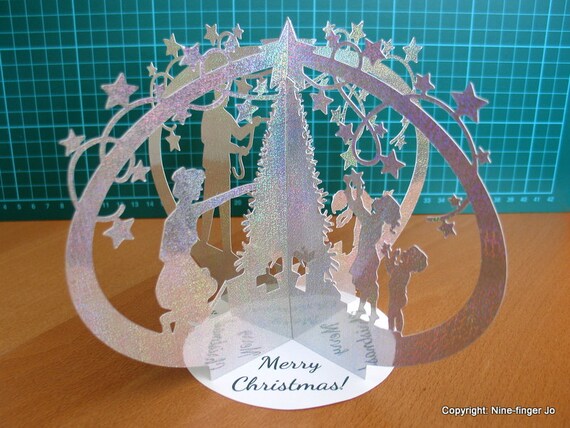 ... Card : DIY Christmas Tree Greeting Card Pattern : 3D Family Xmas Tree