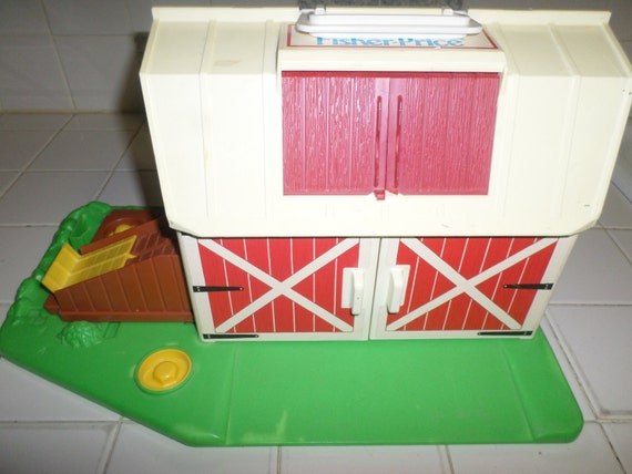 Vintage 1990 Fisher Price Toy Play Barn with by AlexandersAtticVa