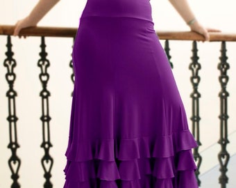Buy 6 get 1 free***Estrella Flamenco Skirt Plum