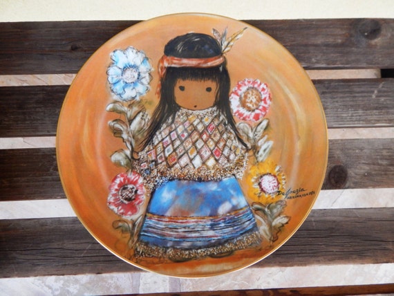 DeGrazia Collectible Plate Little Cocopah Indian Girl Child