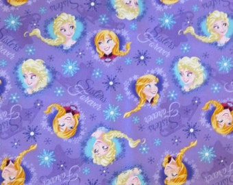 Cotton Fabric,Quilt, Home Decor Fabric, Children, Frozen Sisters in Hearts,,Disney, Springs Creative, Fast Shipping