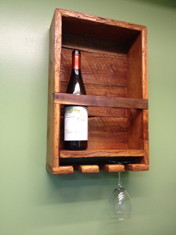 Reclaimed Wood 3 Bottle Hanging Wine Rack