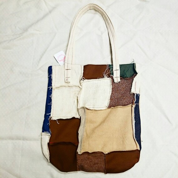 patch work tote bag shoulder bag in rusty style by Itchyichi