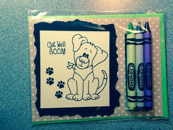Get Well Soon Coloring Card