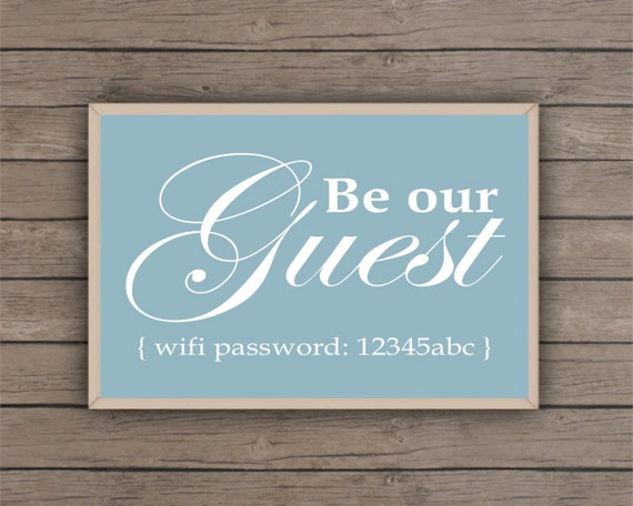 Items similar to Be Our Guest Wifi Password 8x10 Printable Art on Etsy