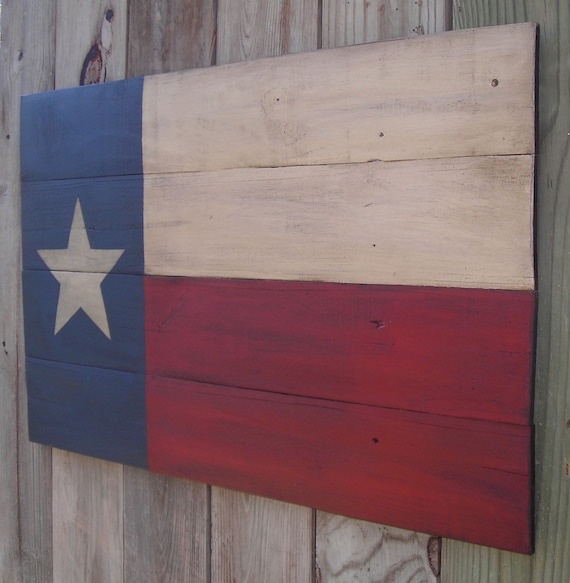 Weathered Aged Rustic Wooden Texas Flag 22 X 36 inches. Made