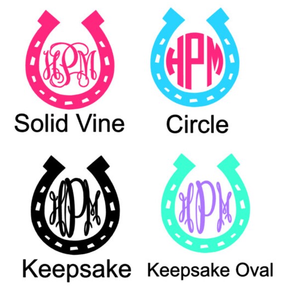Horseshoe Equestrian Monogram Decal