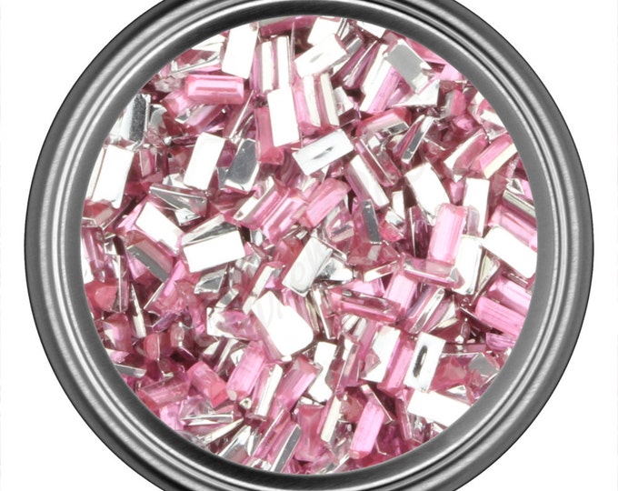 Light Pink Rectangle Rhinestone Gems Flat Back Face Art Nail Art Scrapbook Phone Decoration 3mm