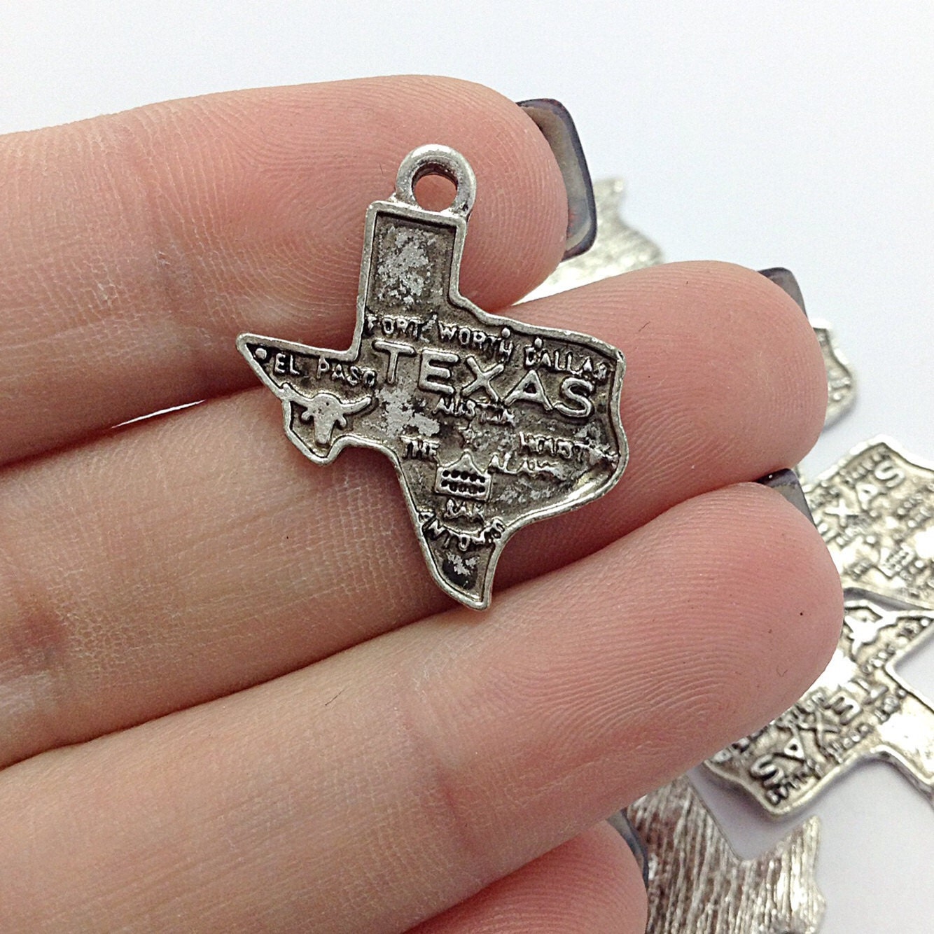 BULK 30 Texas State Charms Silver Texas Charms Bulk Charms