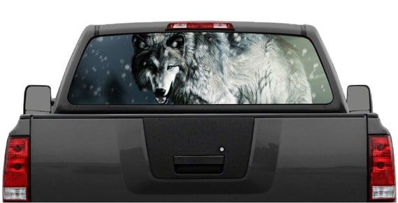 Wolf 4 Wolves Rear Window Graphic Decal Perforated