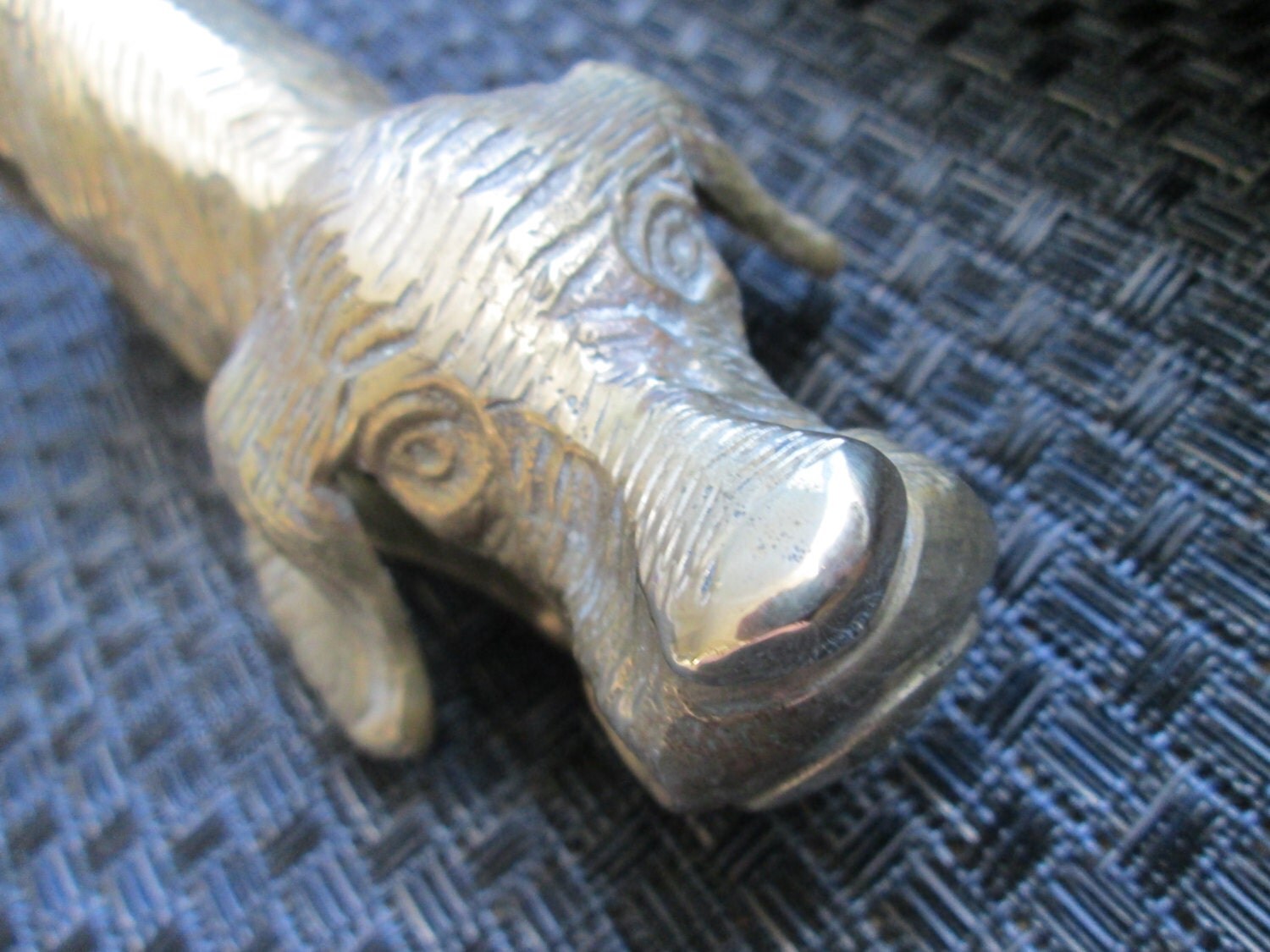 Down Dog in Brass// Vintage Paperweight // Mop Dog// Dog