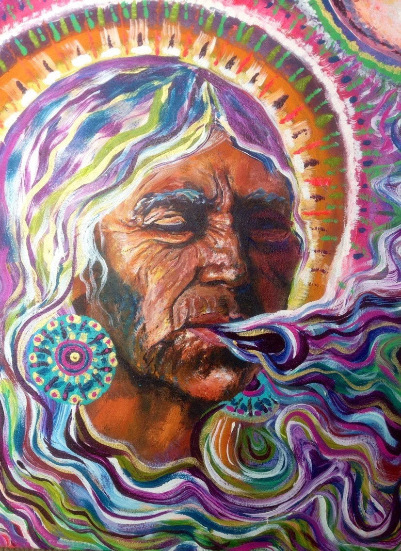 la curandera Shamanic Shipibo Native American visionary art