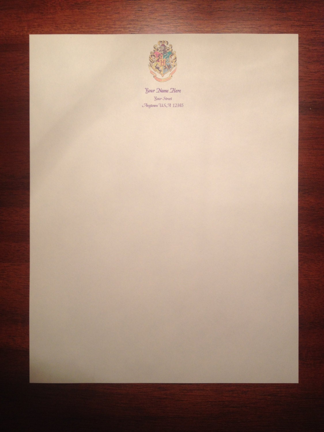 Custom Harry Potter Hogwarts Letterhead by UnderwaterArtifacts