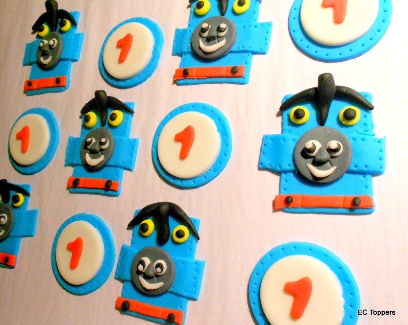 12 Thomas Train Fondant Cupcake Toppers