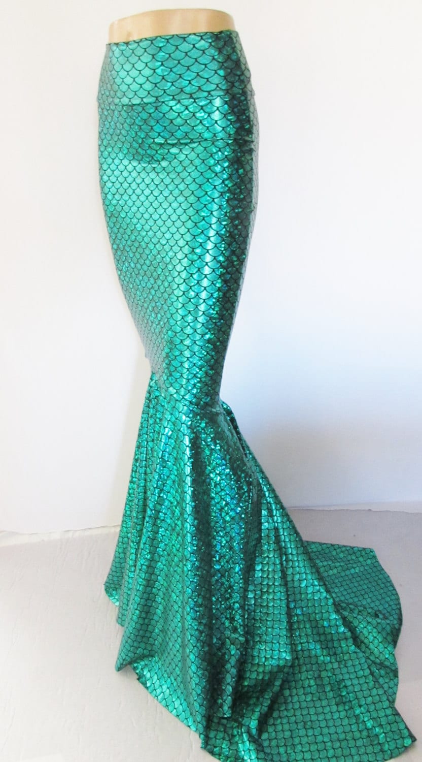 Mermaid SCALE Skirt Fish tail costume Stretch Lycra Fairy