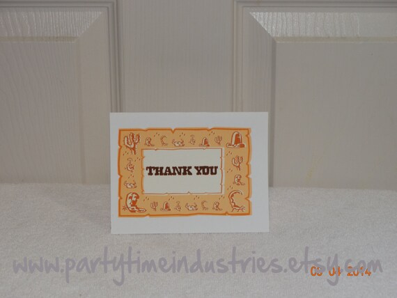 10 Western/Cowboy Thank You Cards by PartyTimeIndustries on Etsy