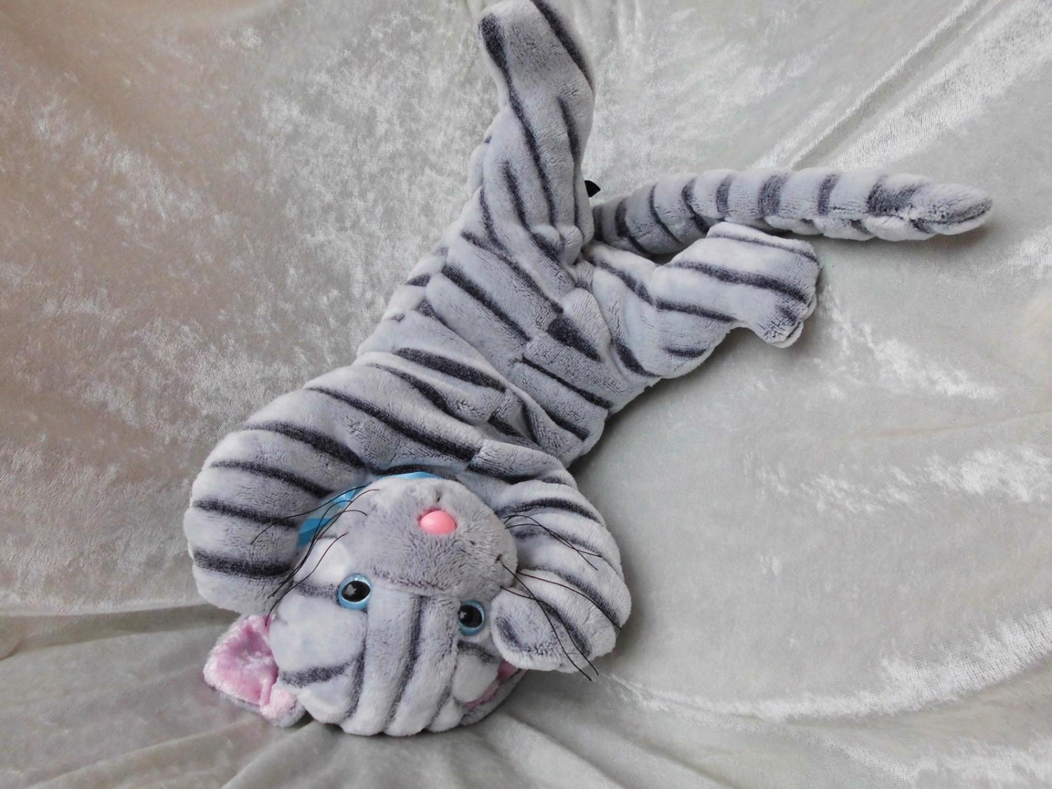 gray tabby cat plush